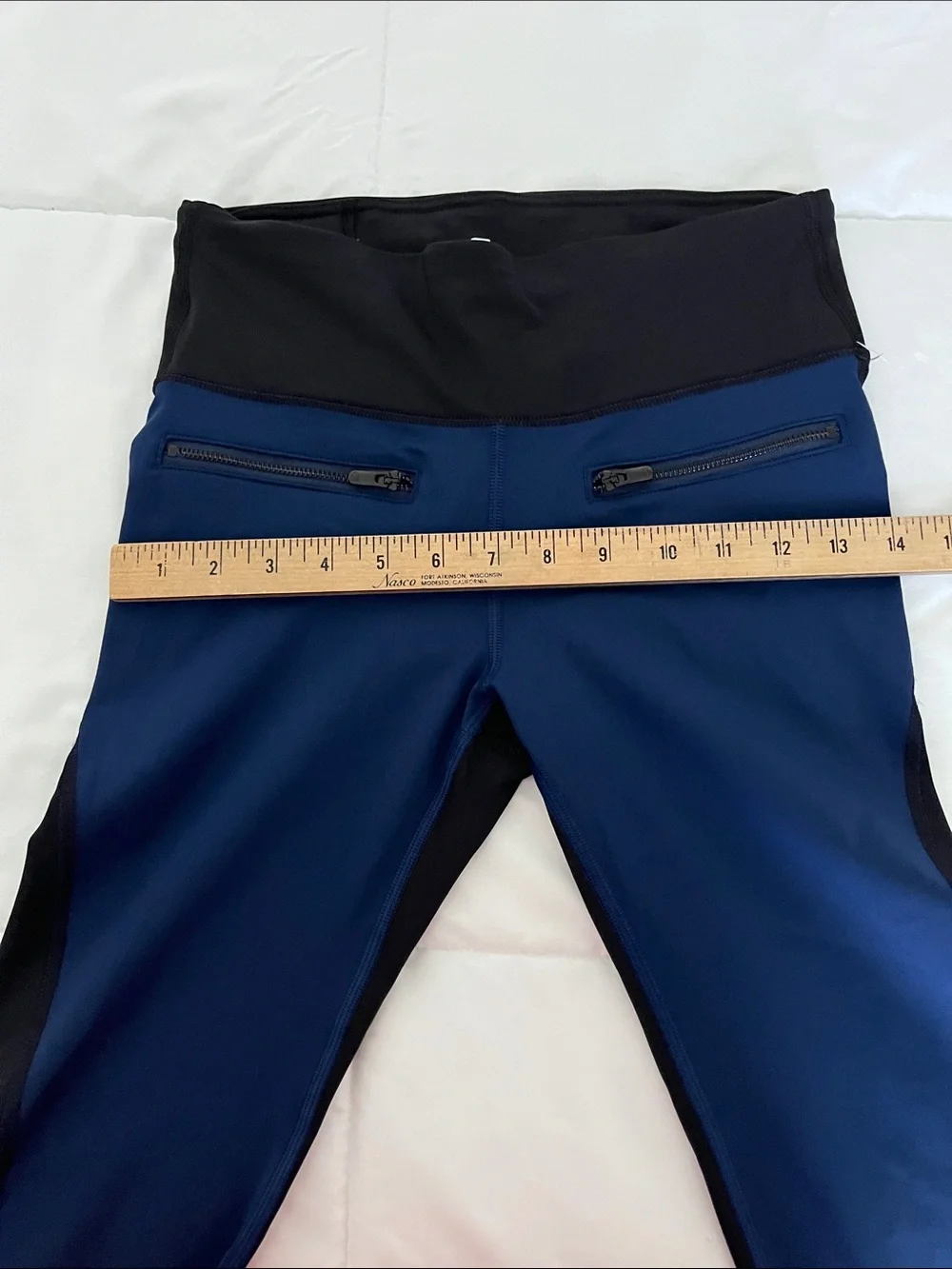 GAP Navy Blue Leggings with Black Waistband and Side Panels